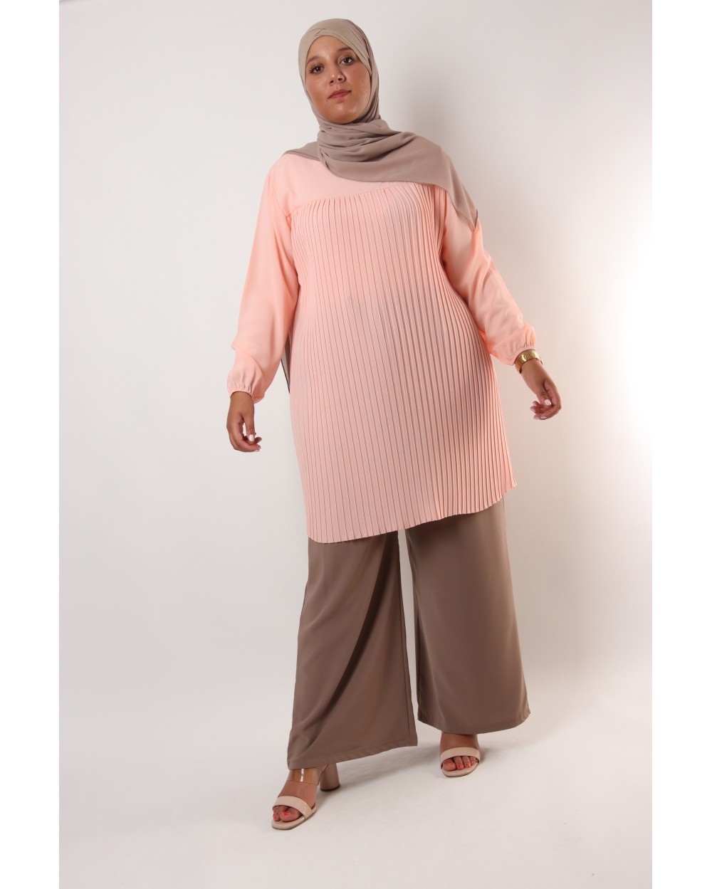Triana crepe tunic pleated large size