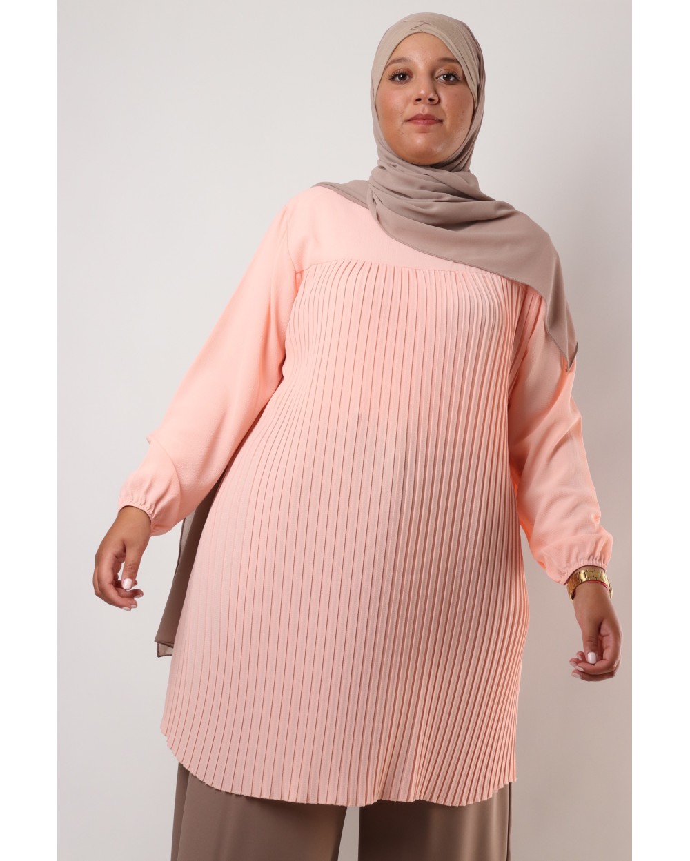 Triana crepe tunic pleated large size