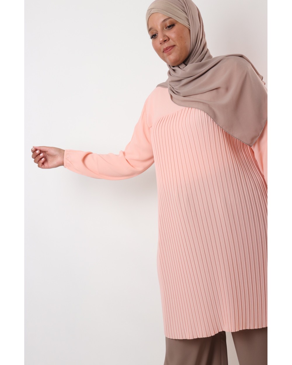 Tunique Triana crêpe plissée grande taille