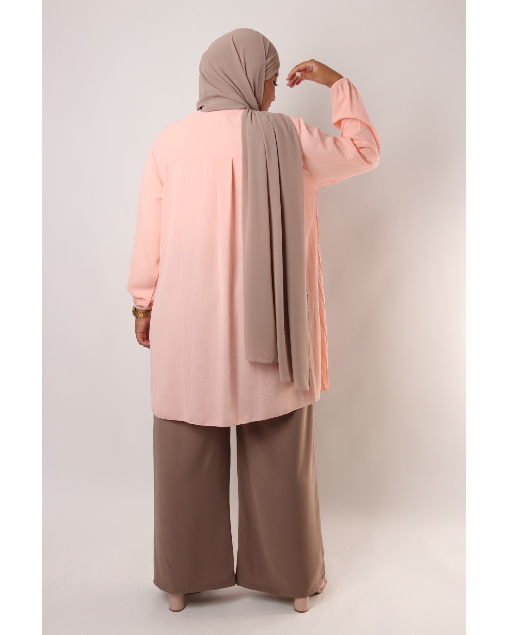 Triana crepe tunic pleated large size