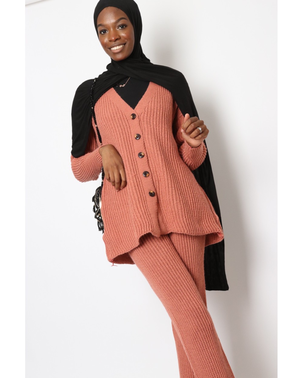 Flared trouser knit set