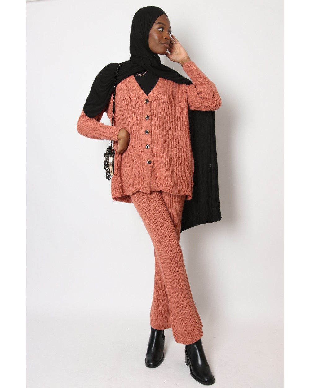 Flared trouser knit set