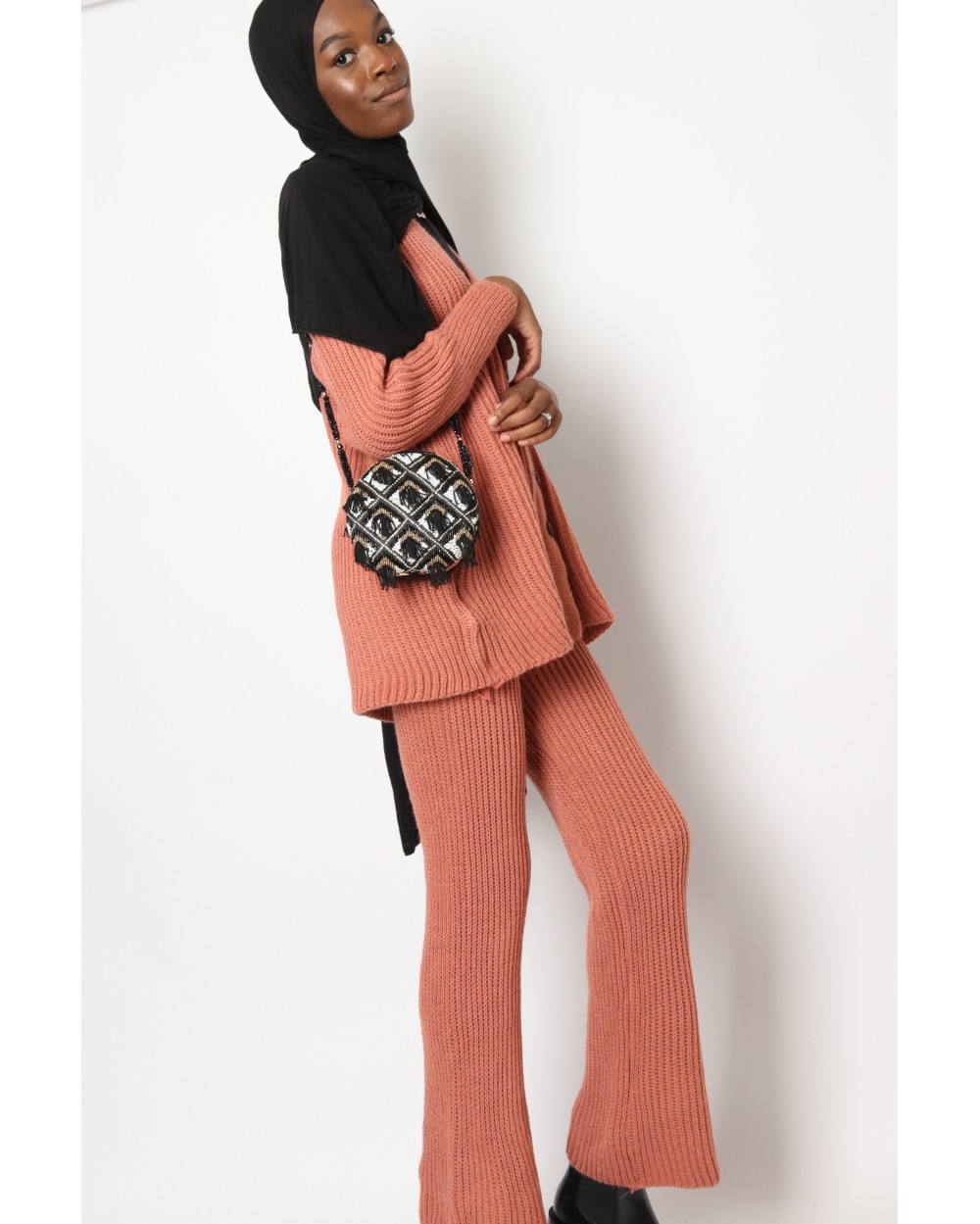 Flared trouser knit set