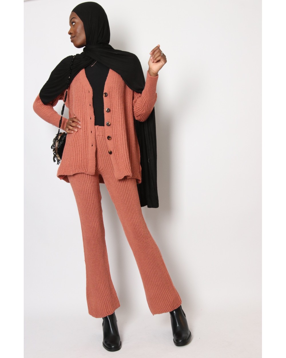 Flared trouser knit set