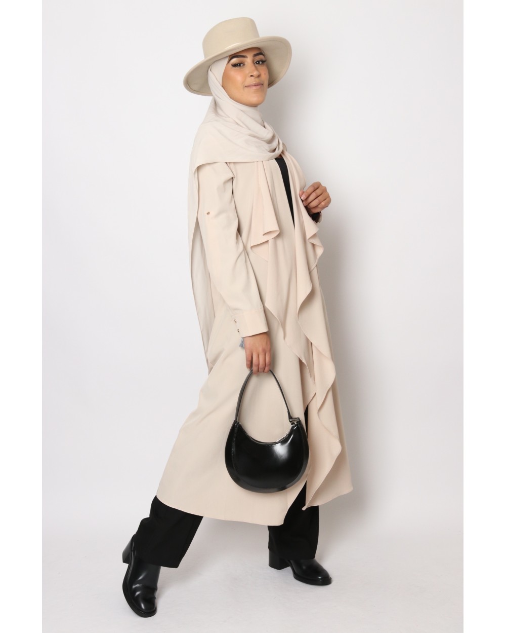 Trench long fluide pour femme