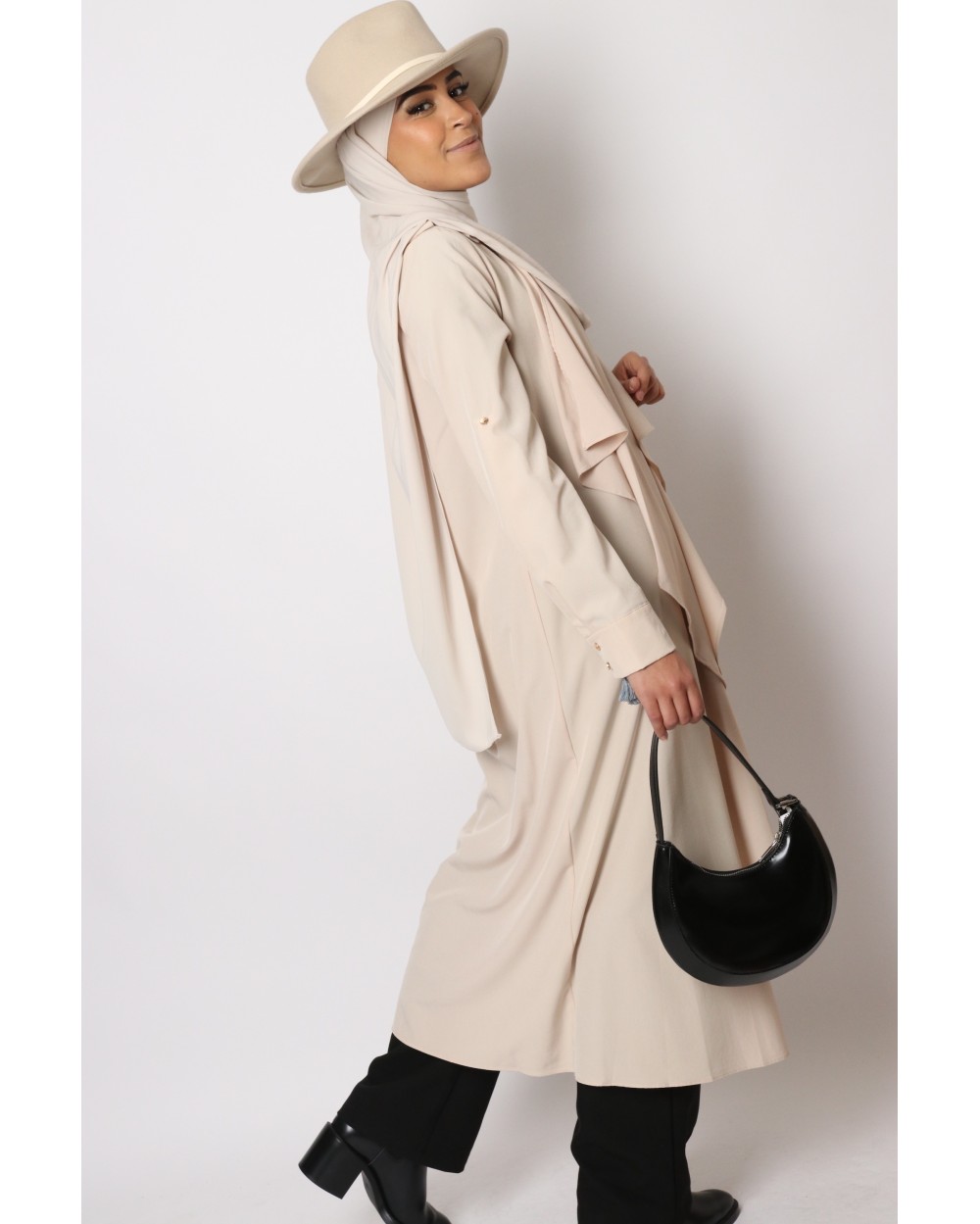 Trench long fluide pour femme