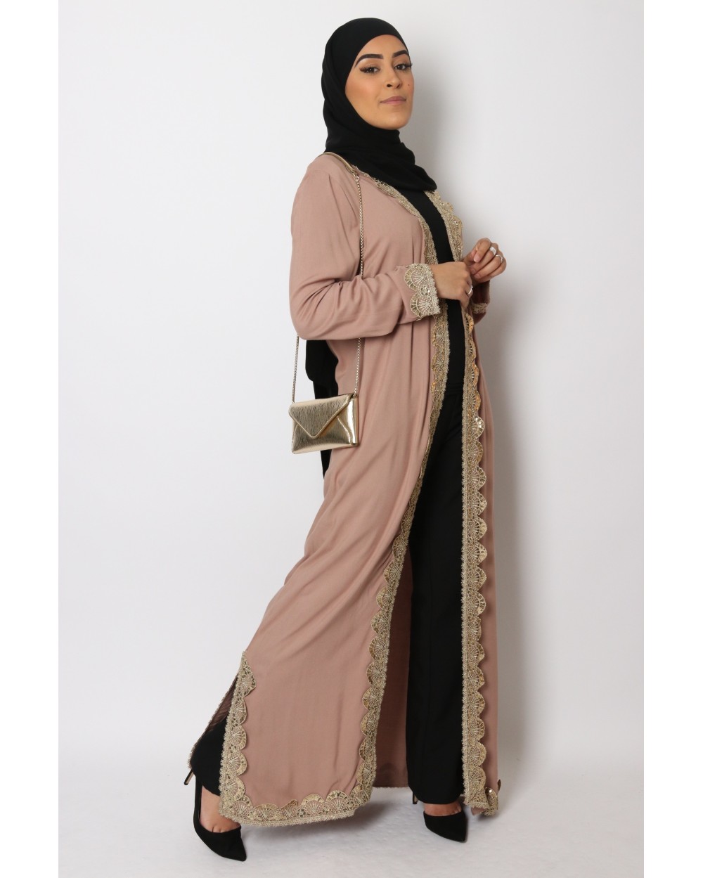 Kimono Kenza dentelle dorée