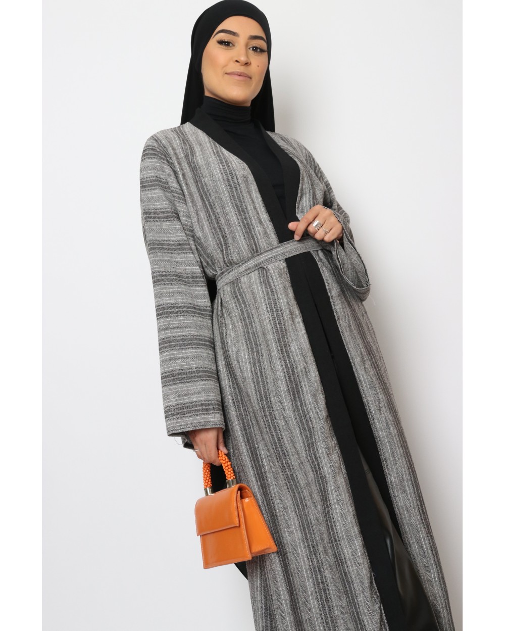 Kimono silvery thread