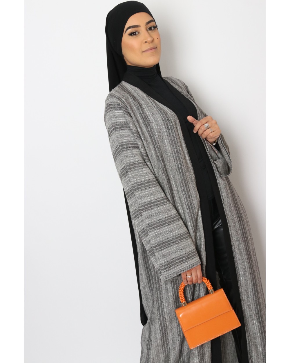 Kimono silvery thread