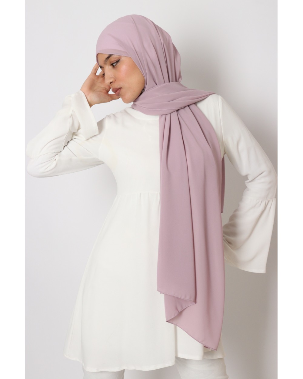 Hijab mousseline rectangle Nissa 175