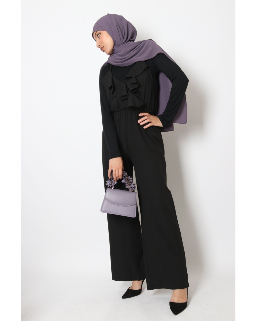 Sleeveless Wide Pants Suit