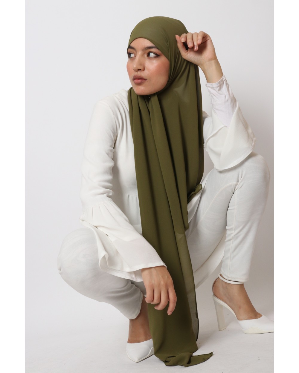 Hijab mousseline rectangle Nissa 175