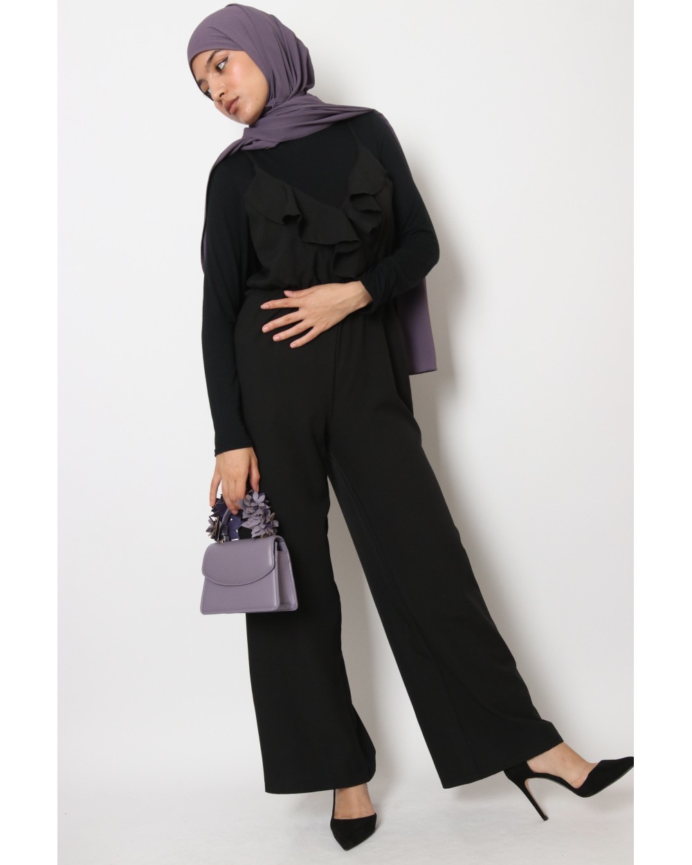 Sleeveless Wide Pants Suit