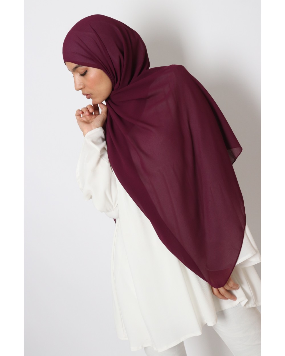 Hijab mousseline rectangle Nissa 175