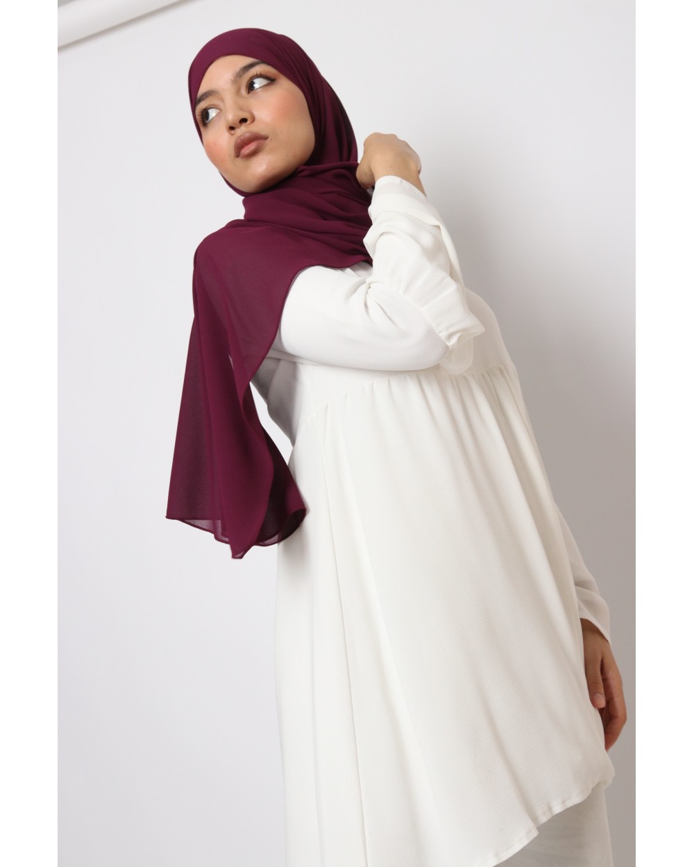 Hijab mousseline rectangle Nissa 175