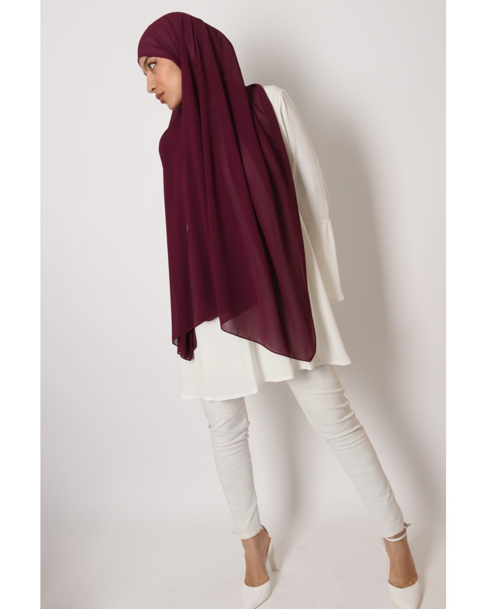 Hijab mousseline rectangle Nissa 175