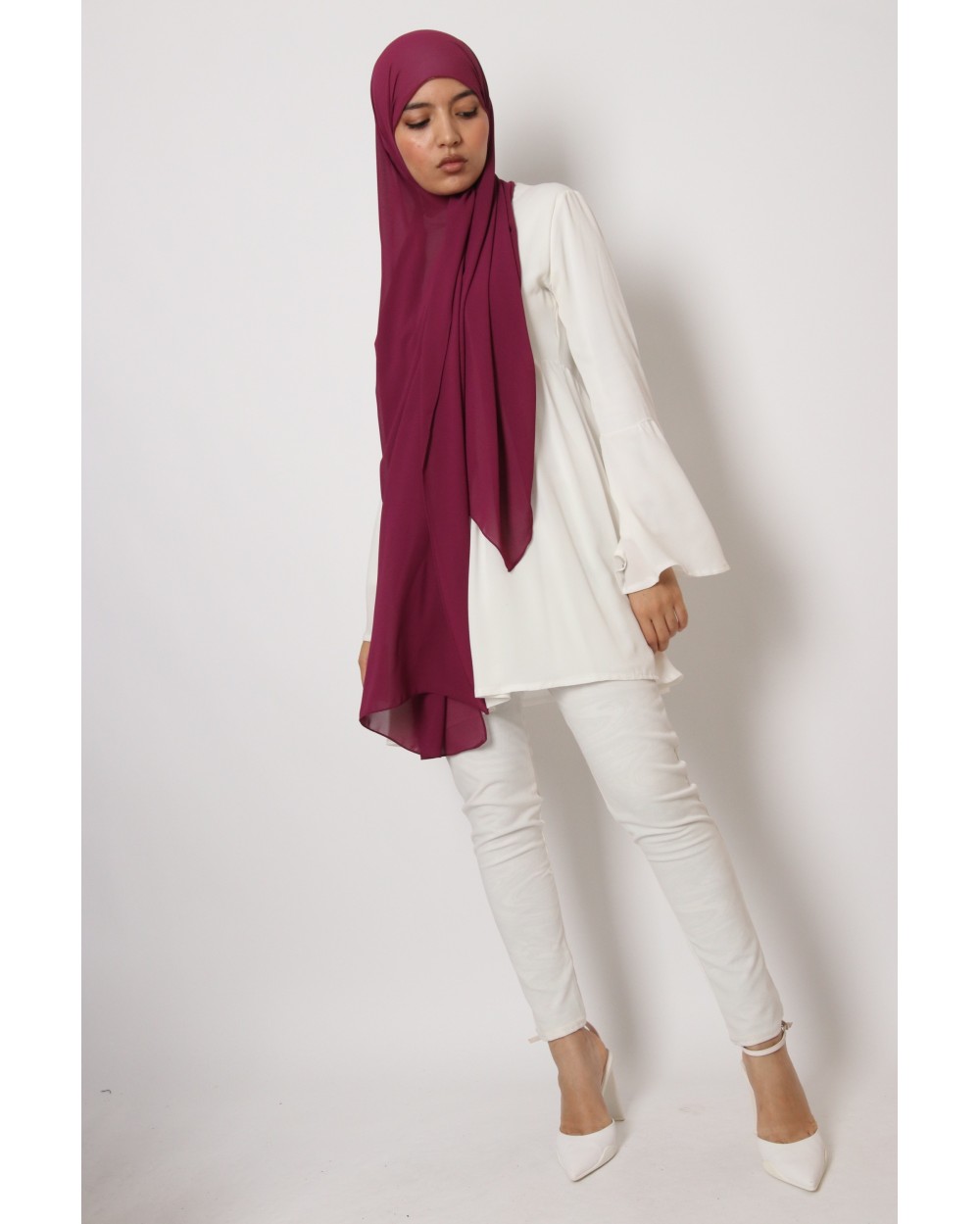 Hijab mousseline rectangle Nissa 175
