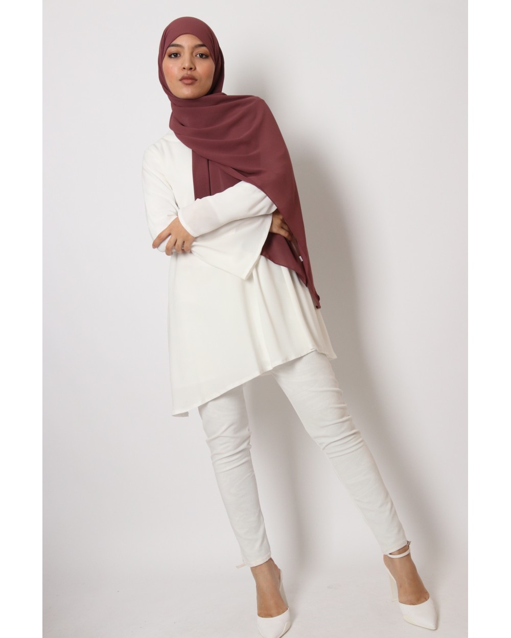 Hijab mousseline rectangle Nissa 175