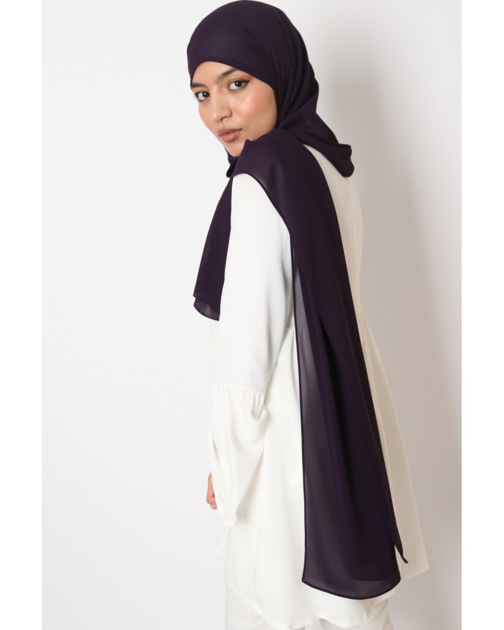 Hijab mousseline rectangle Nissa 175