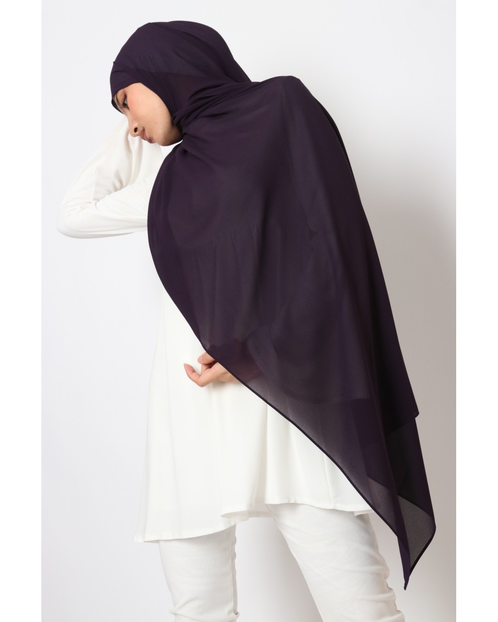 Hijab mousseline rectangle Nissa 175