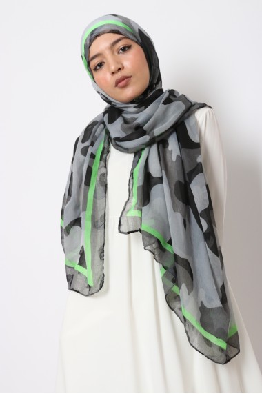 Camouflage print hijab scarf