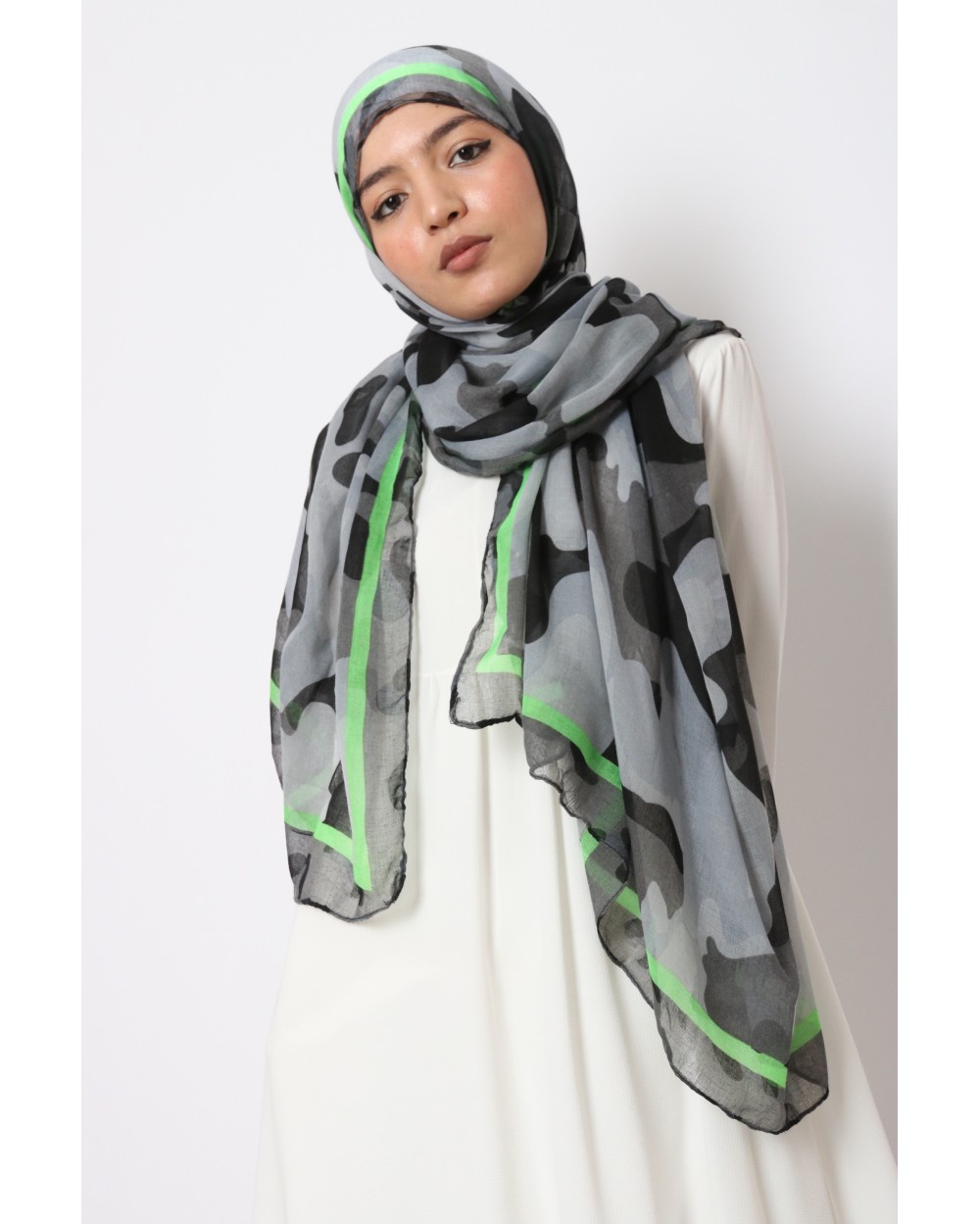 Camouflage print hijab scarf