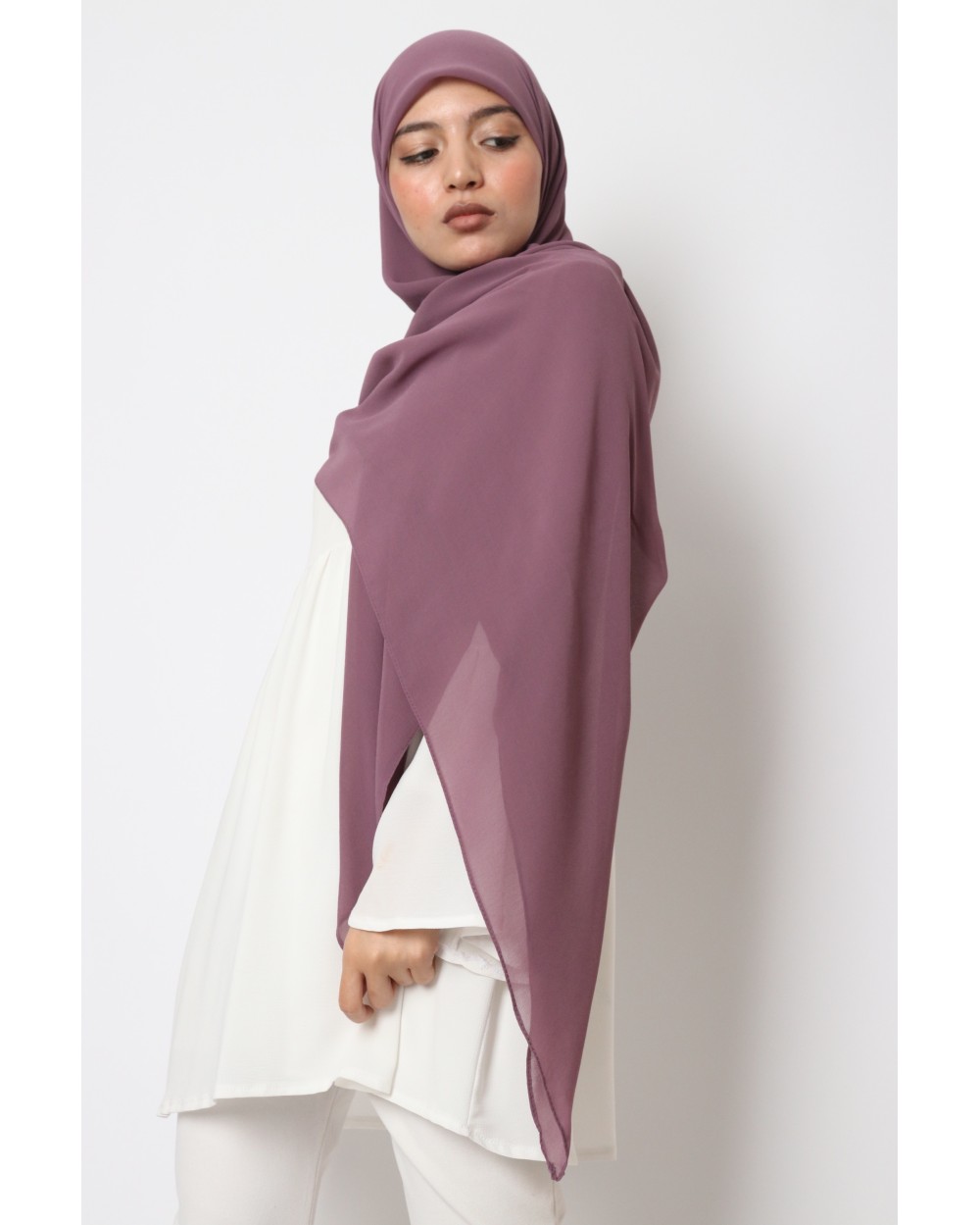 Hijab mousseline carré Nissa 150cm