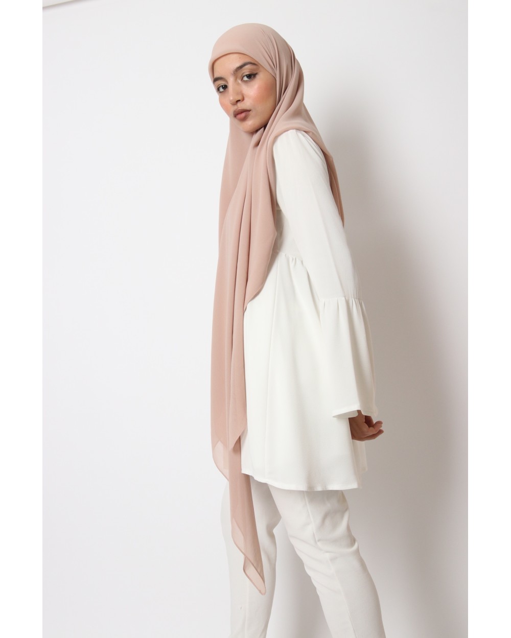 Hijab mousseline carré Nissa 150cm