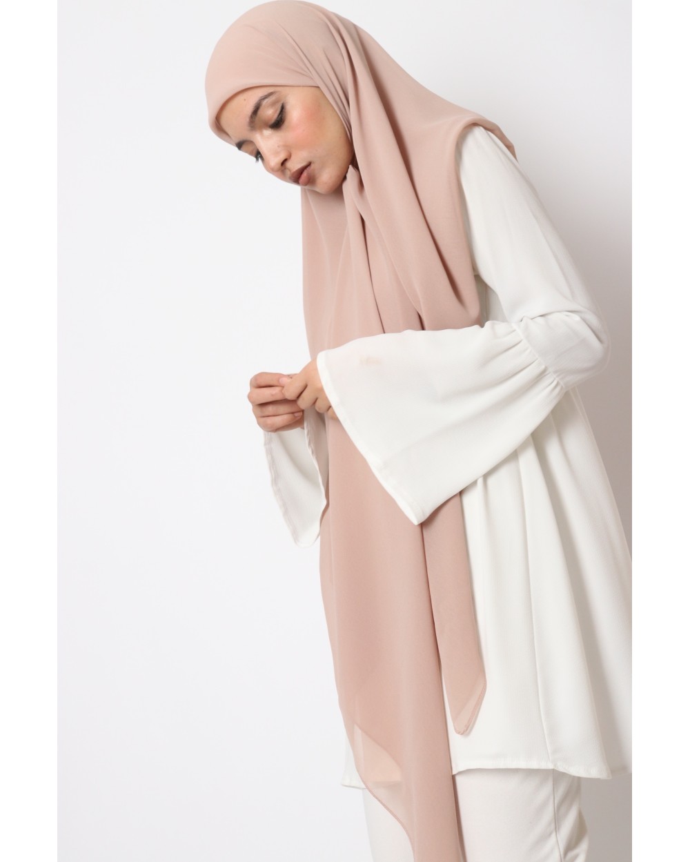 Hijab mousseline carré Nissa 150cm