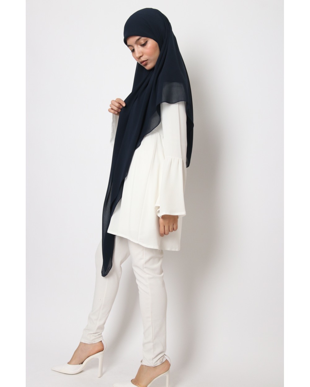 Hijab mousseline carré Nissa 150cm