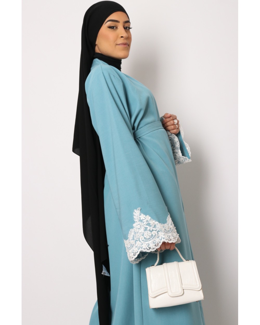 Kimono Orient dentelle blanche