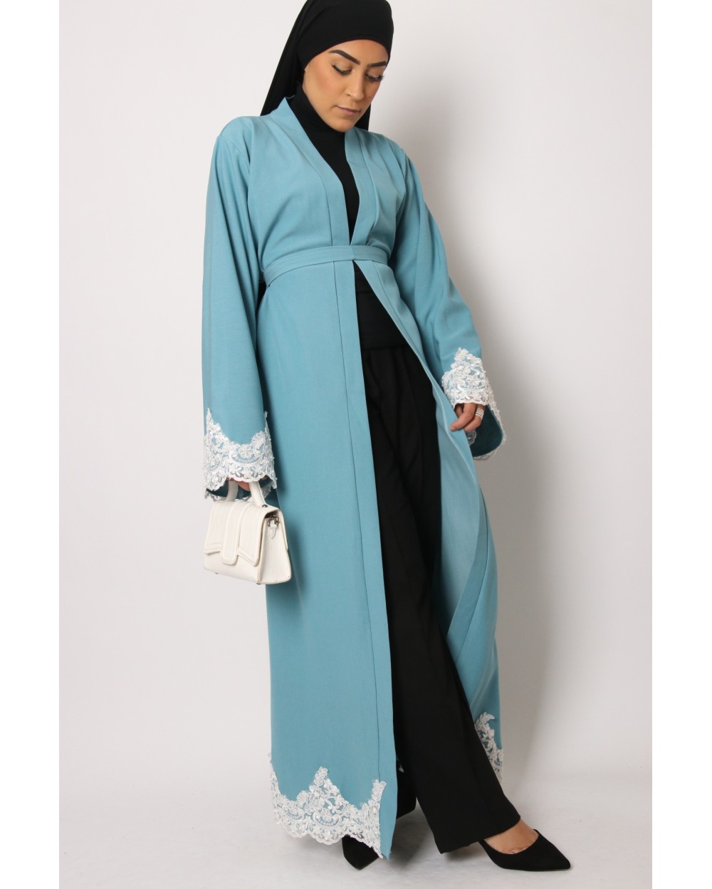 Kimono Orient dentelle blanche