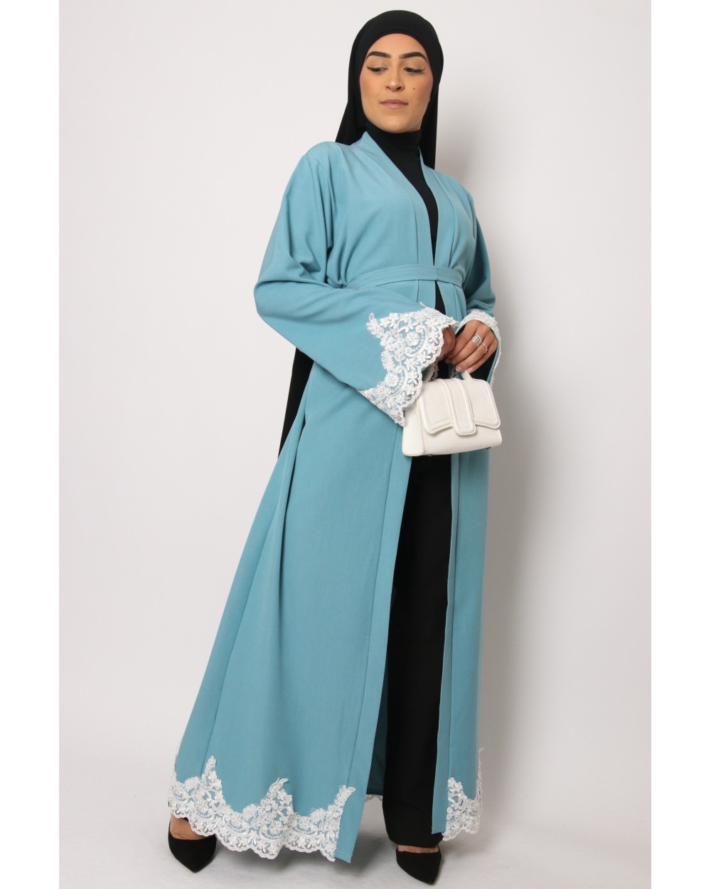 Kimono Orient dentelle blanche