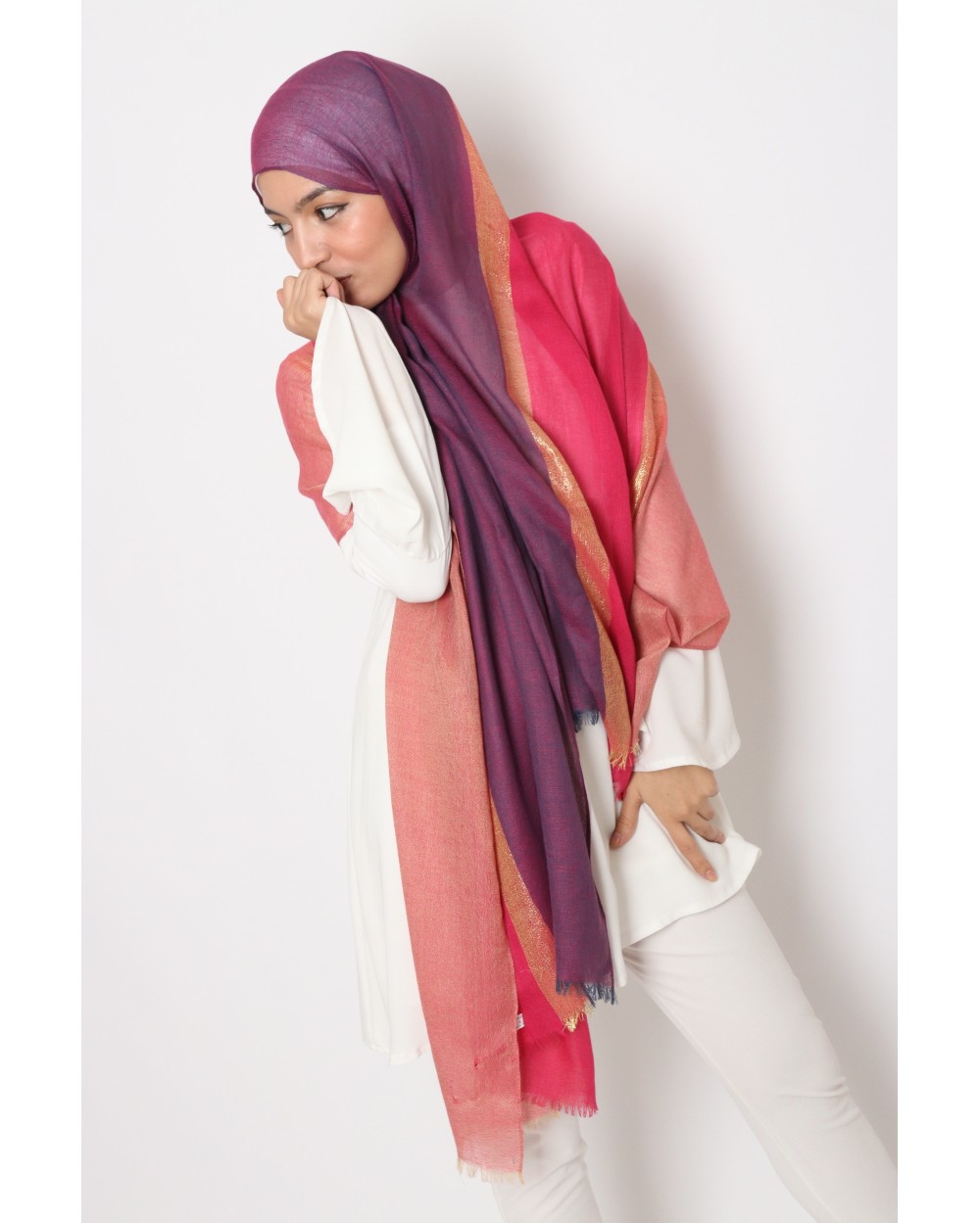 Spangled Three-colored hijab