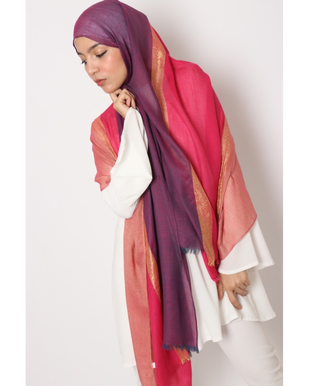 Hijab Tricolore pailleté