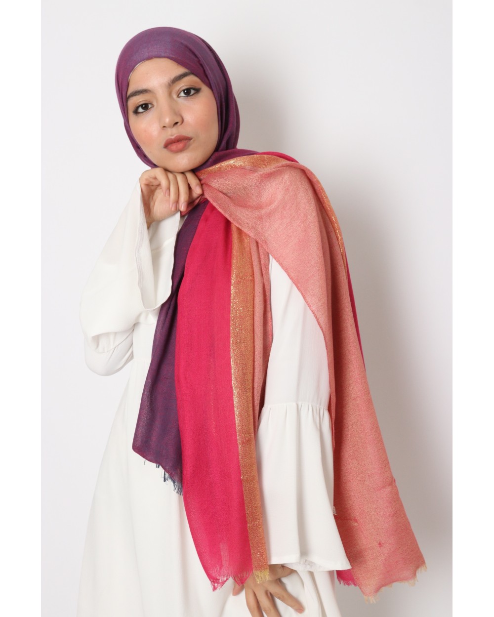 Hijab Tricolore pailleté