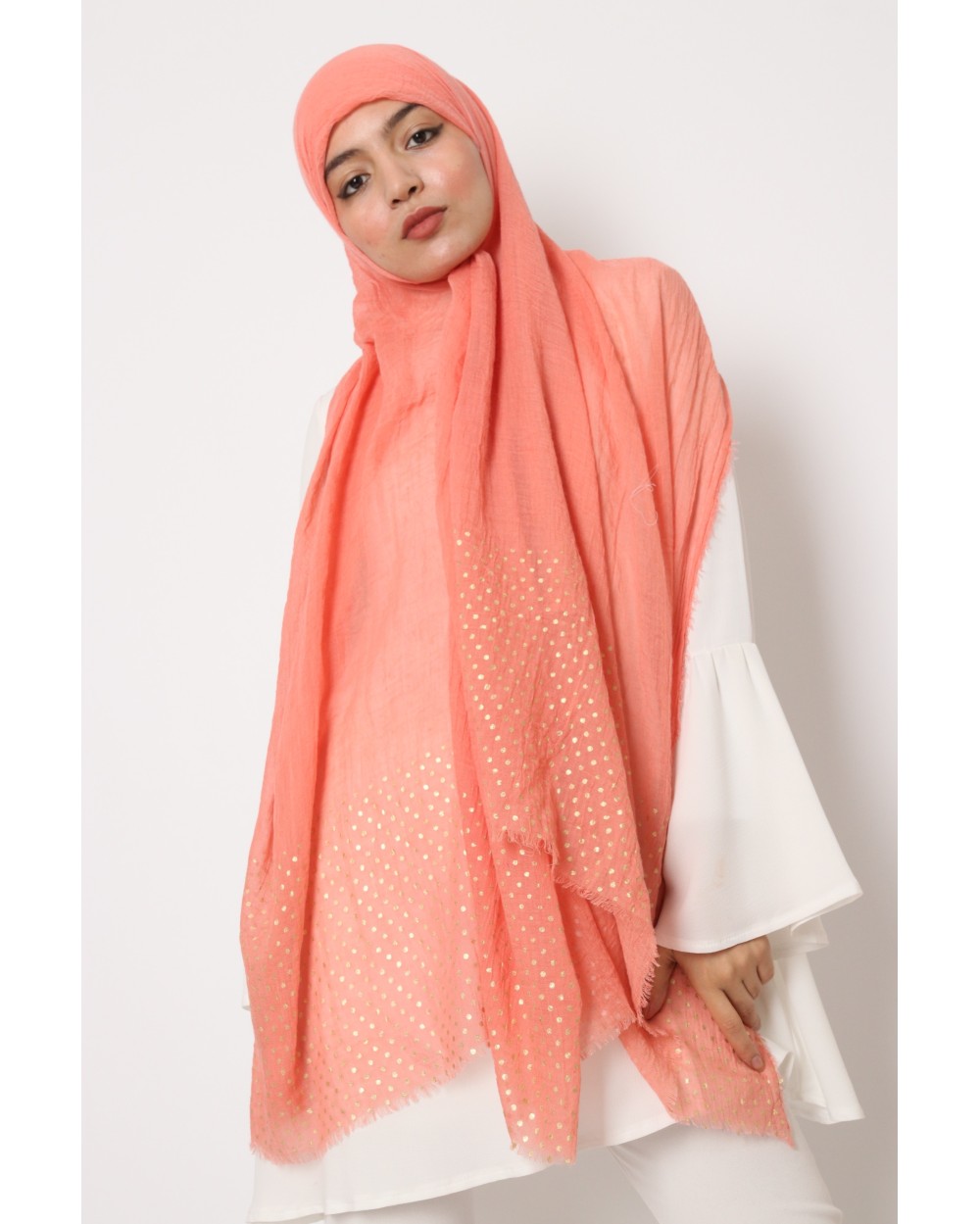 Maxi Hijab Pois dorés