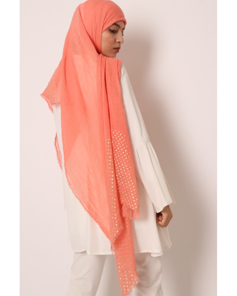 Maxi Hijab Pois dorés