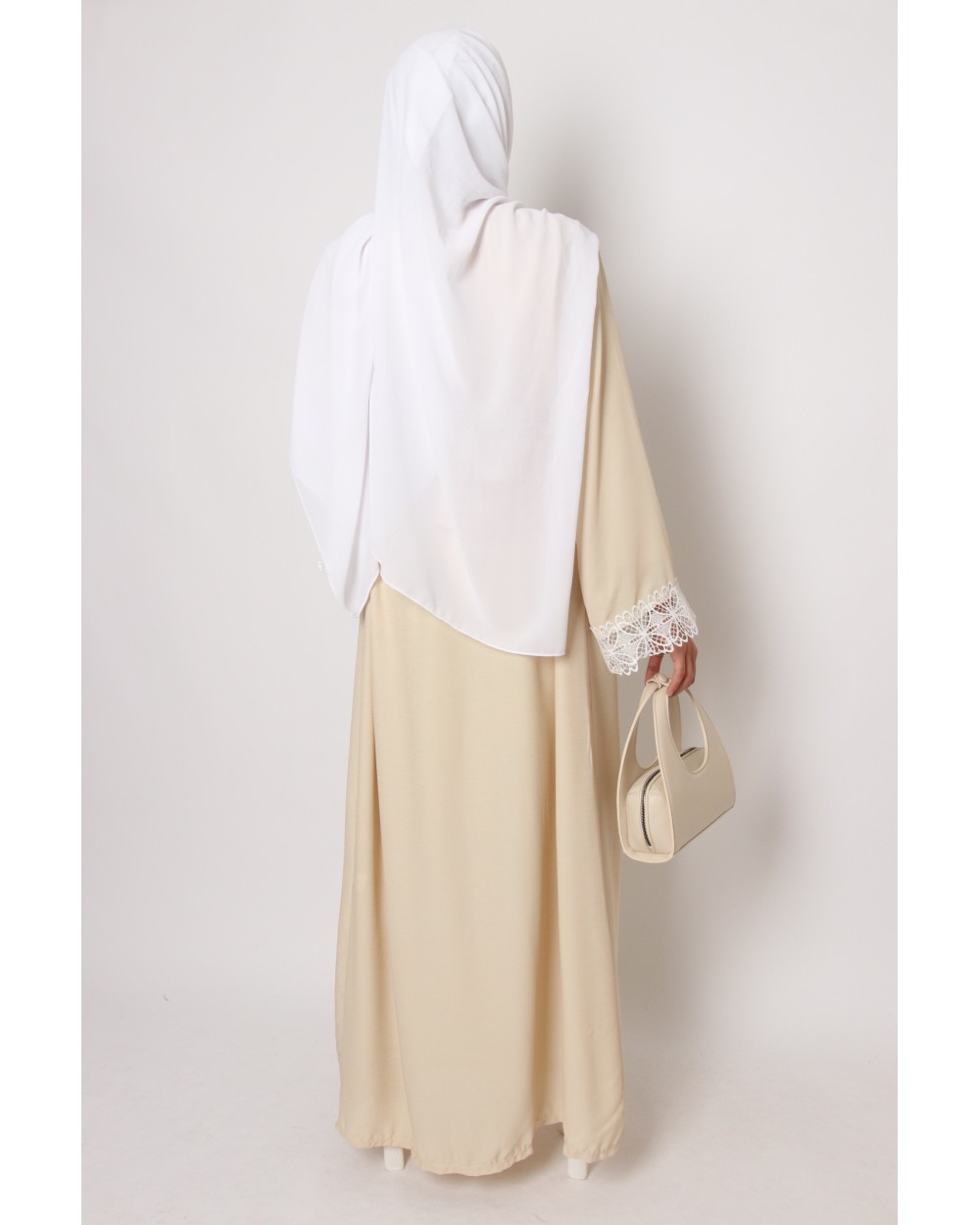 Kimono long Anya with white lace