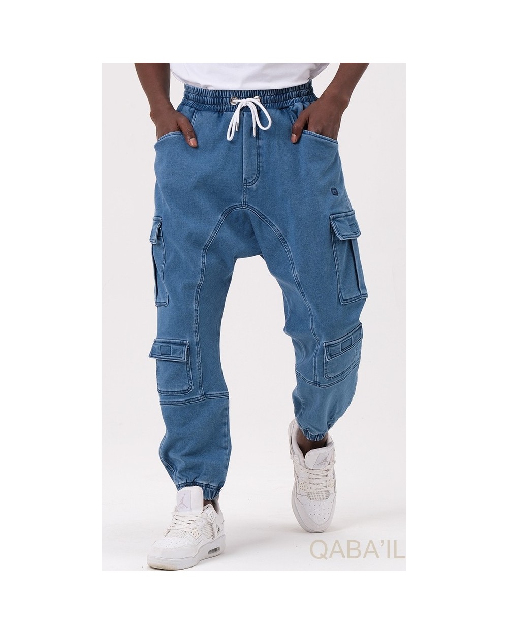 Stretch cargo harem pants Qaba'il