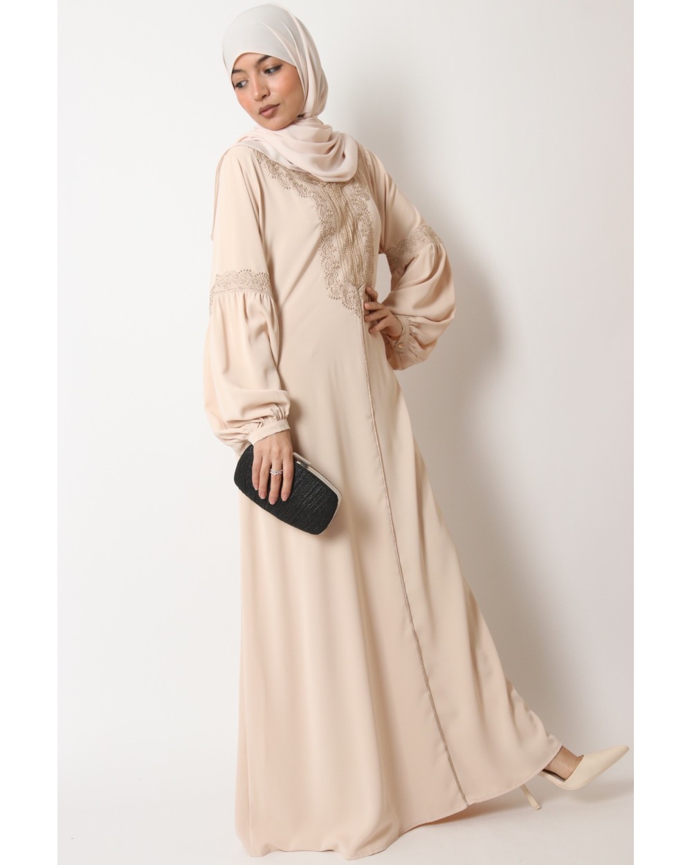 Robe longue abaya brodée Nayla