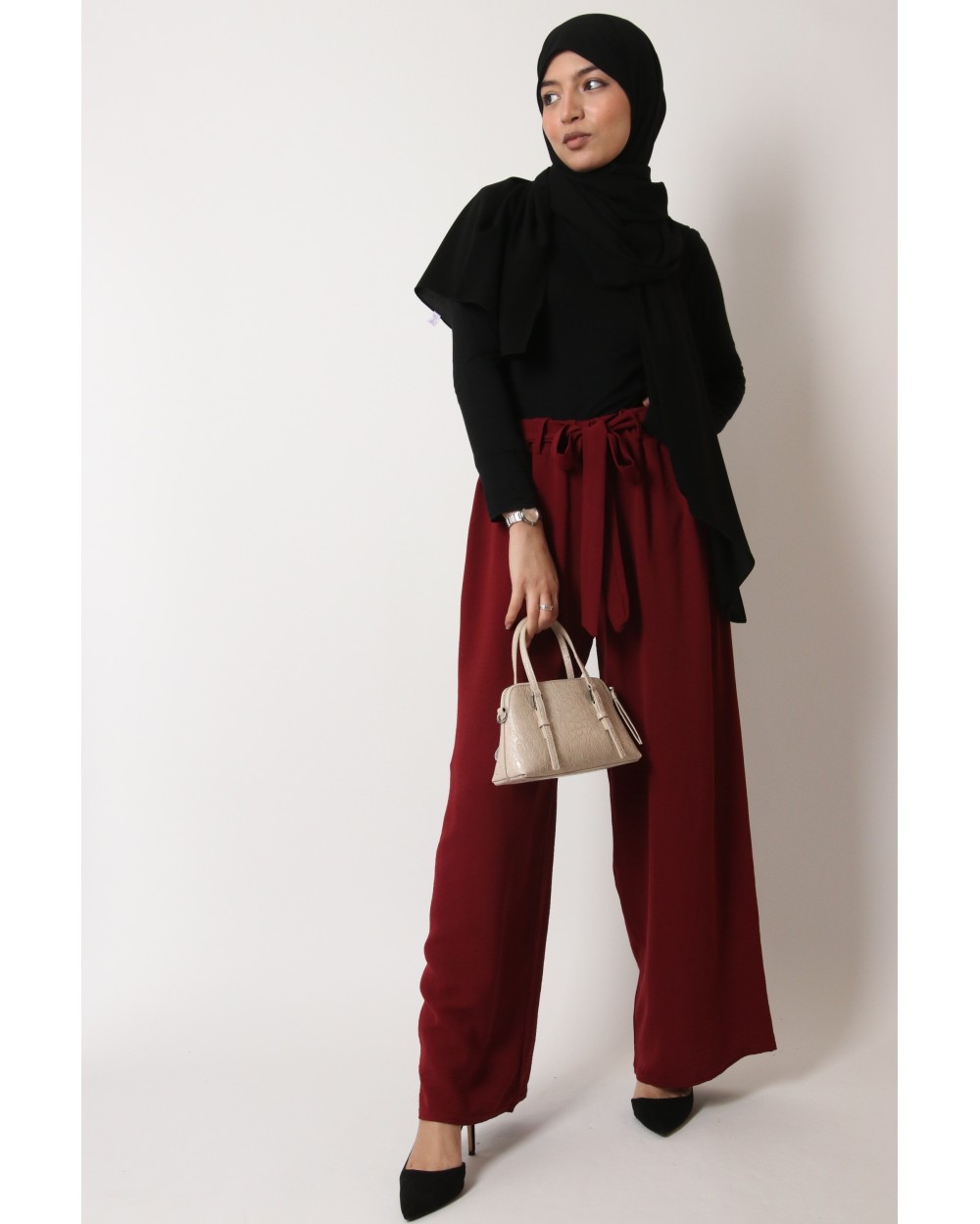 Pantalon en jazz avec ceinture