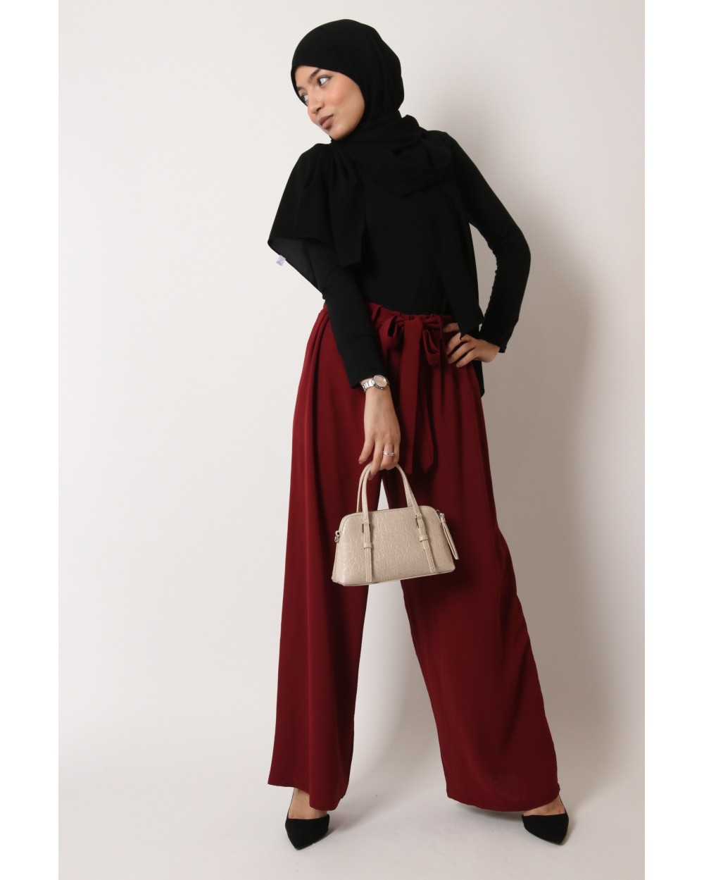 Pantalon en jazz avec ceinture