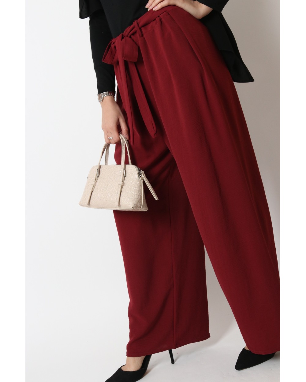 Pantalon en jazz avec ceinture