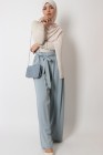 Pantalon large ceinture à nouer