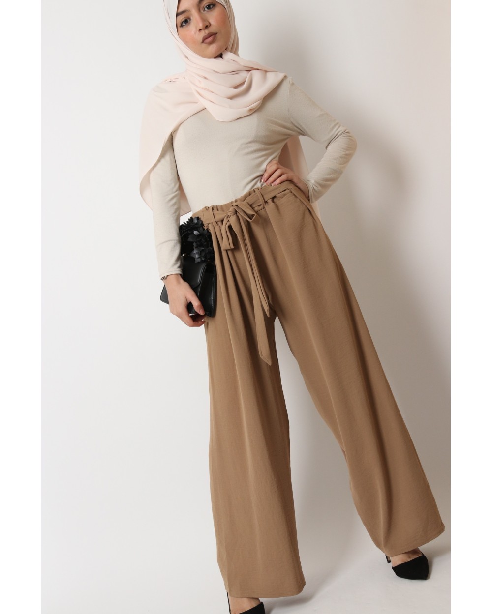 Pantalon en jazz avec ceinture