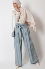 Pantalon large ceinture à nouer