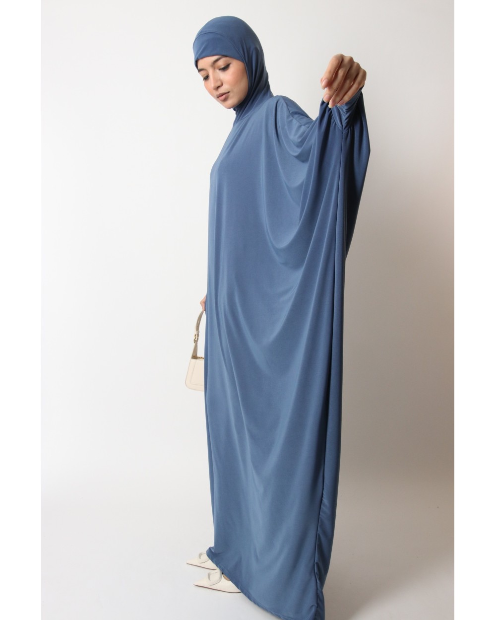 Integrated hooded butterfly abaya