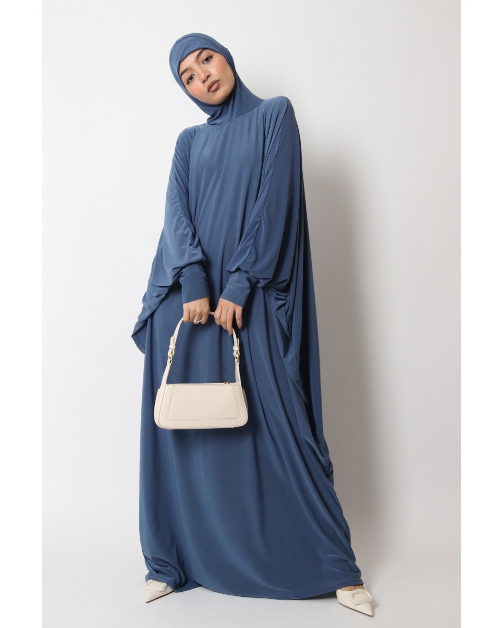 Integrated hooded butterfly abaya