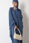 Integrated hooded butterfly abaya